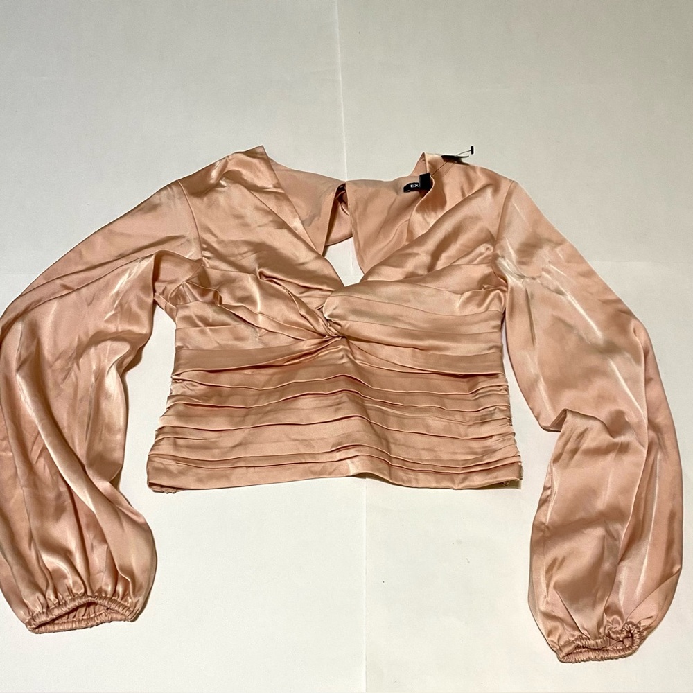 Express Elegant Women's Grunge Pink Satin Top